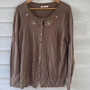 Brown sequined cardigan